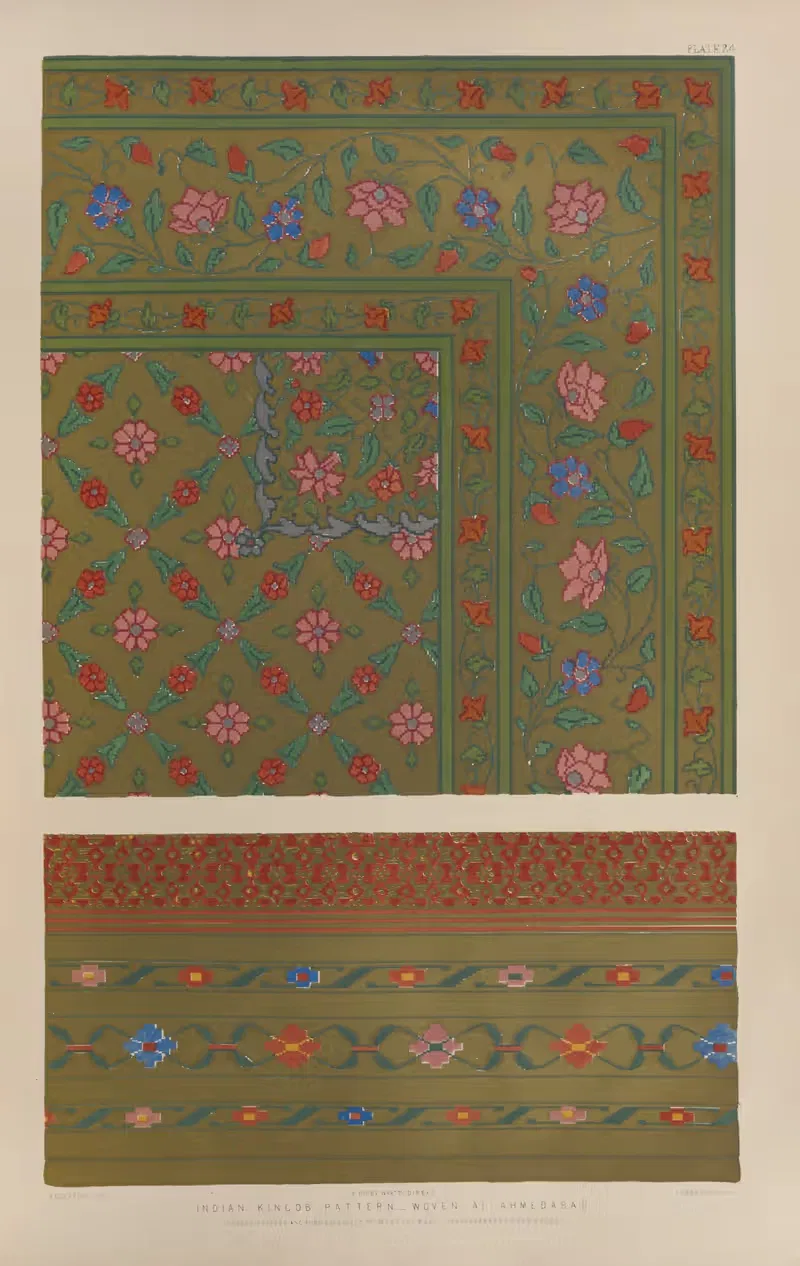 Indian kincob pattern – woven at Ahmedabad — Matthew Digby Wyatt
