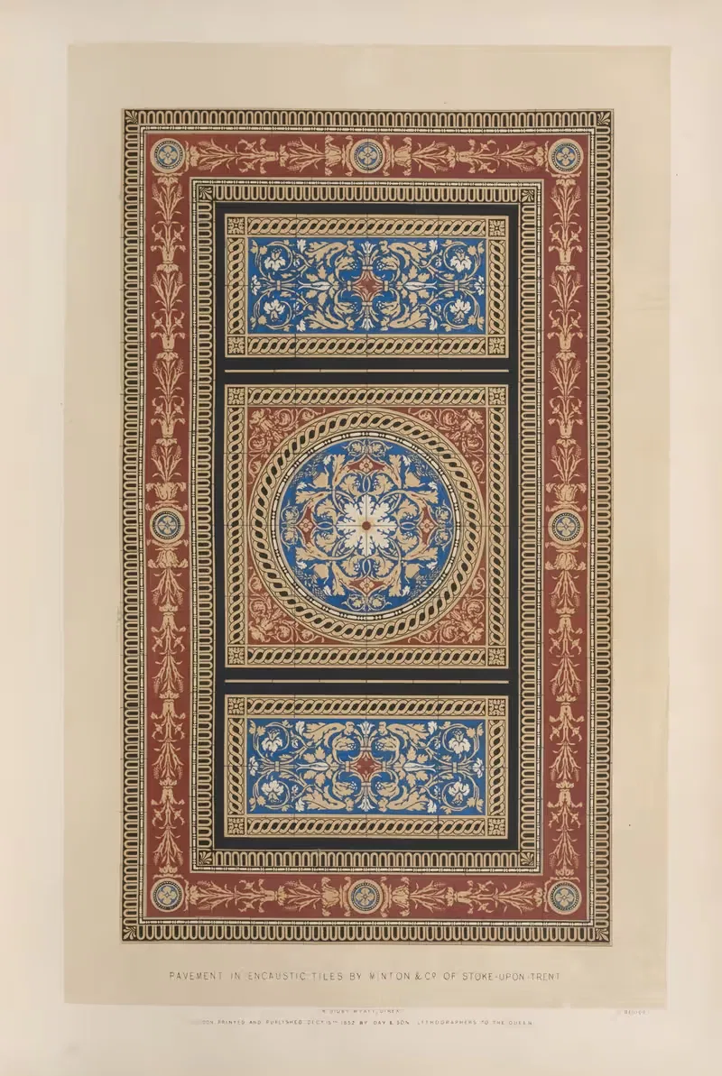 Мозаика из encaustic плиток by Мэтью Дигби Уайатт, 1851 - 1853 — digital art print download