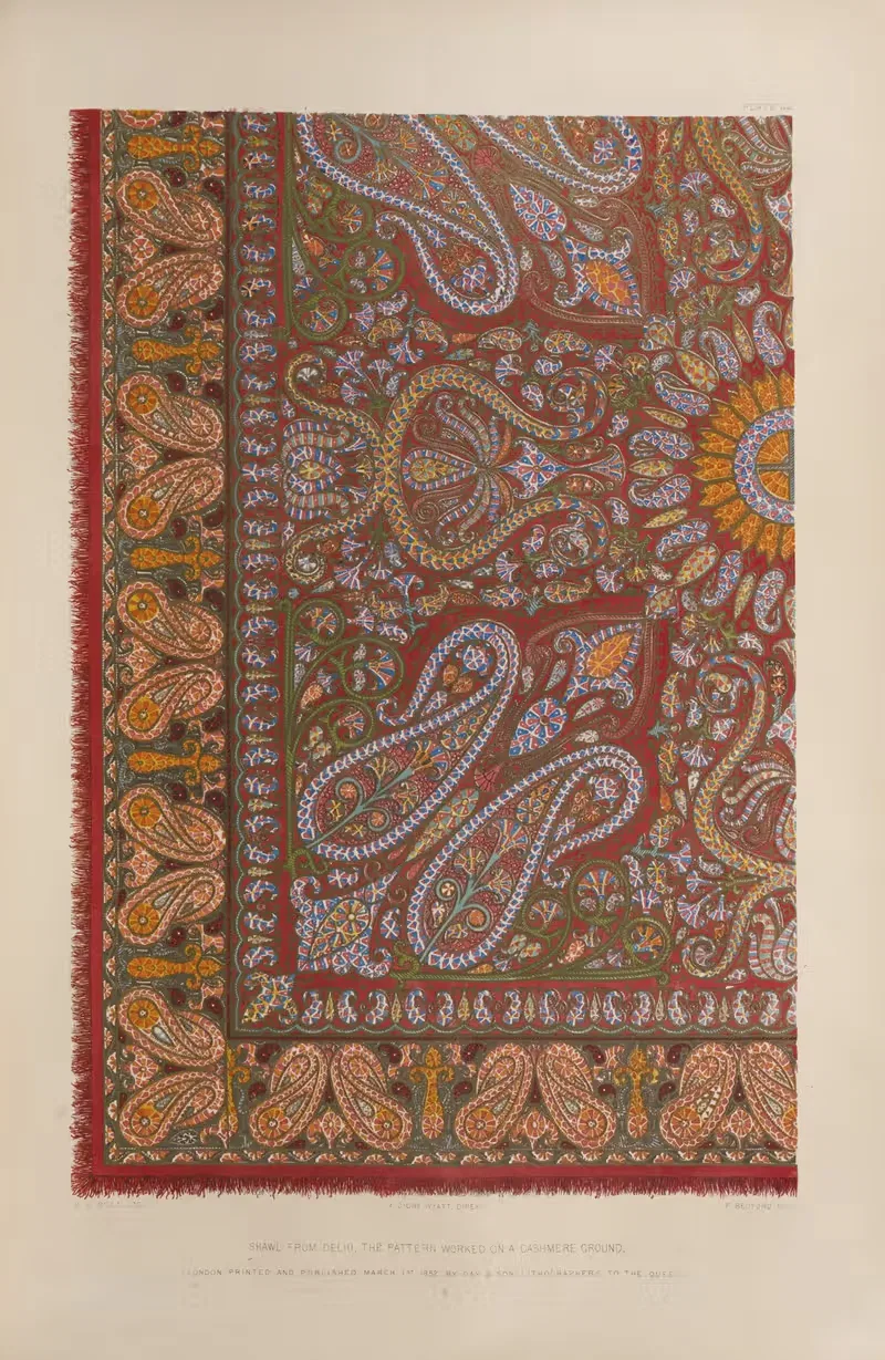 Shawl from Delhi, the pattern worked on a cashmere ground — Matthew Digby Wyatt