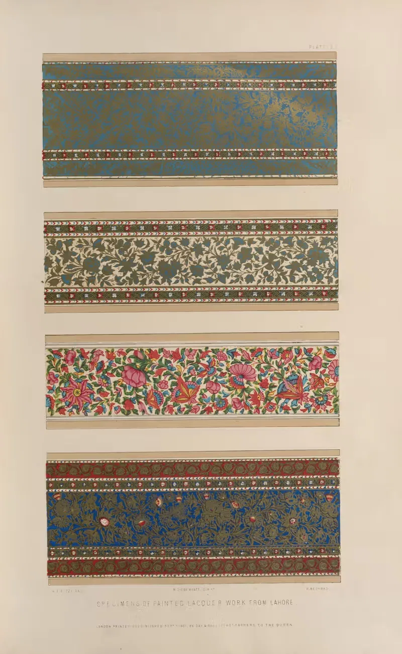 Образцы расписной лаковой работы из Лахора by Мэтью Дигби Уайатт, 1851 - 1853 — digital art print download
