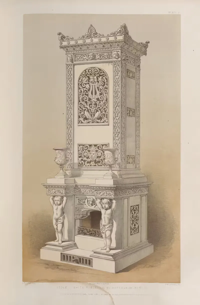 Печка из белого фарфора by Мэтью Дигби Уайатт, 1851 - 1853 — digital art print download