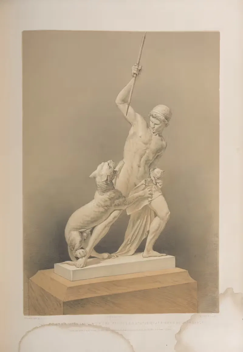 Охотник, сражающийся с пантерой by Мэтью Дигби Уайатт, 1851 - 1853 — digital art print download