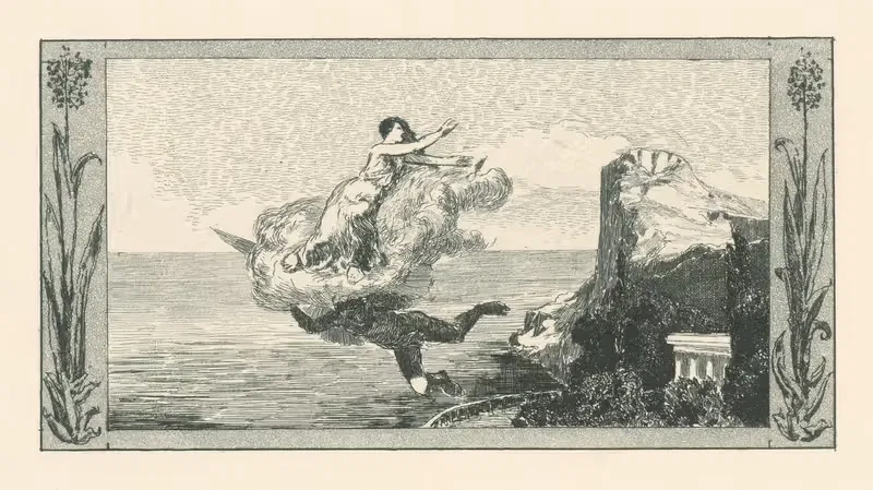 Zefýr unáša Psyché by Max Klinger, 1881 — digital art print download
