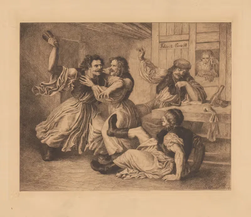 Hádka v krčme by Mihály Szemlér, 1864 — digital art print download