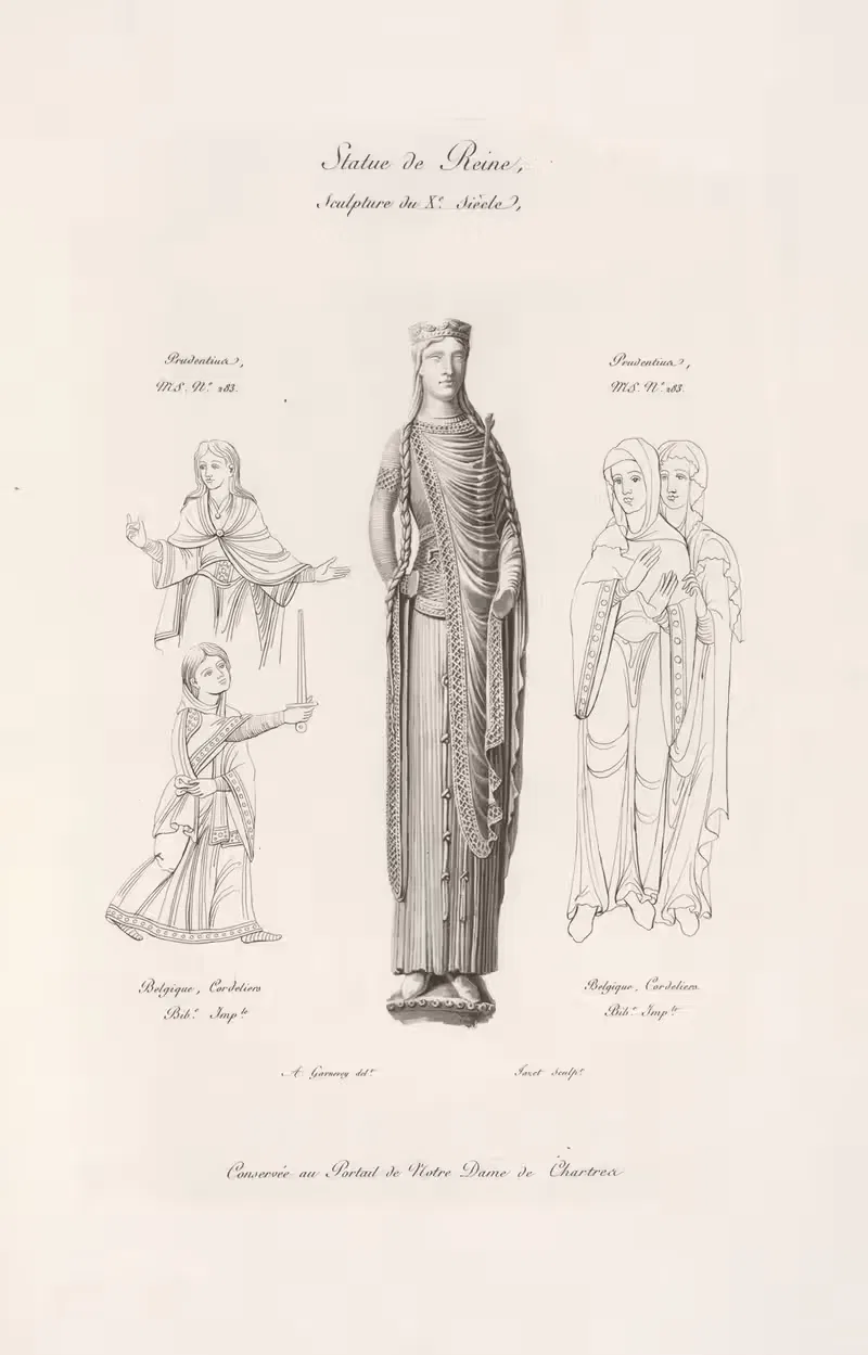 Statues de reine. Sculpture du Xe. siècle. — Nicolas Xavier Willemin