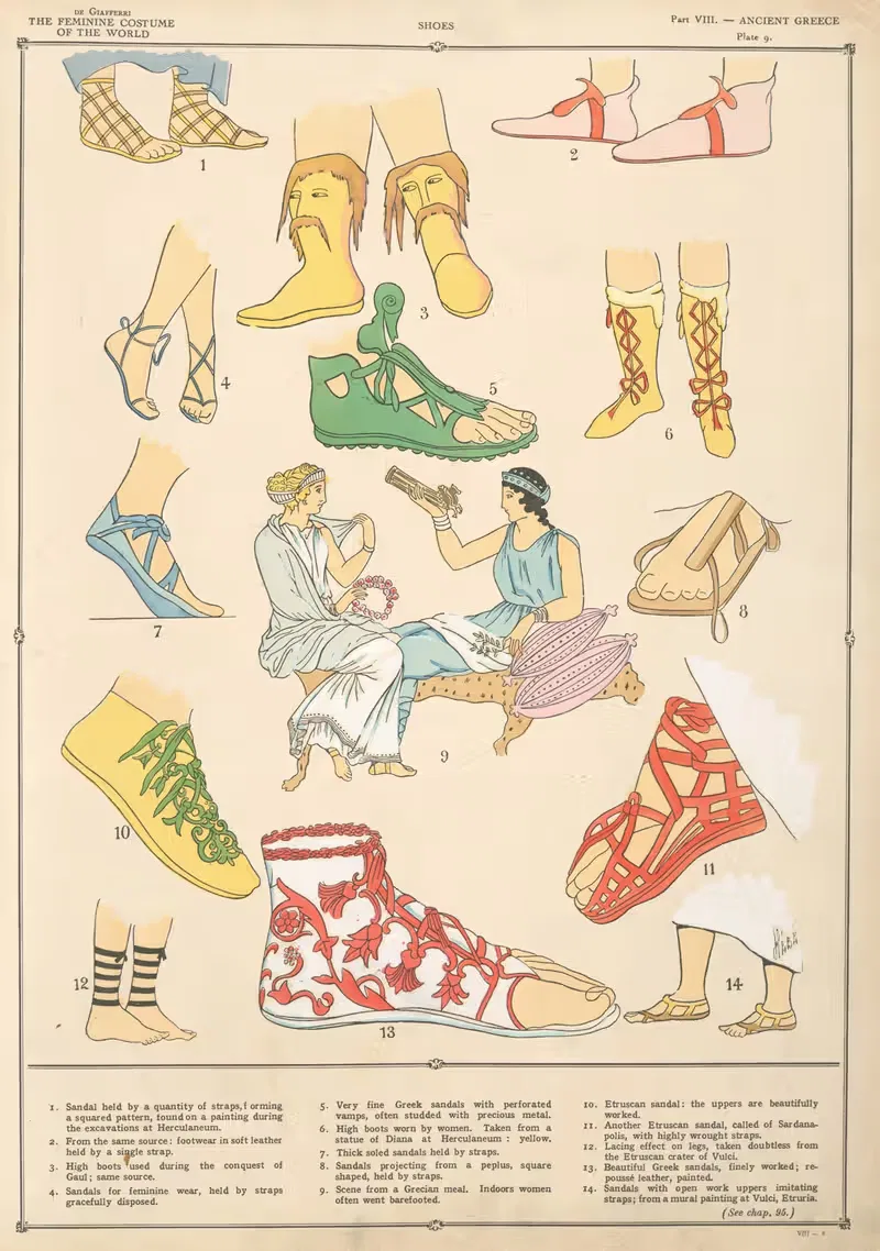 Древняя Греция – Обувь by Поль Луи де Жиффери, 1926-1927 — digital art print download