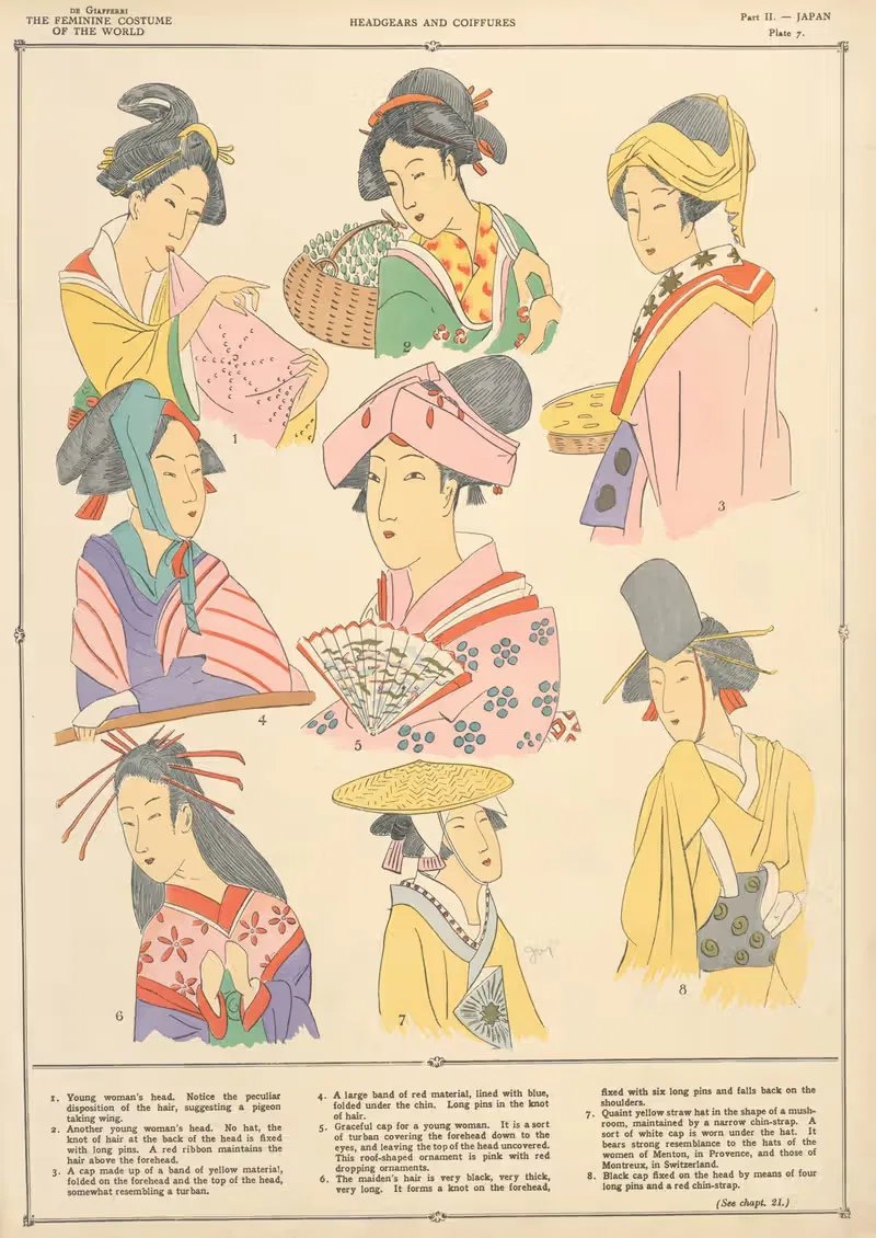 Япония – головные уборы и парикмахеры by Поль Луи де Жиффери, 1926-1927 — digital art print download