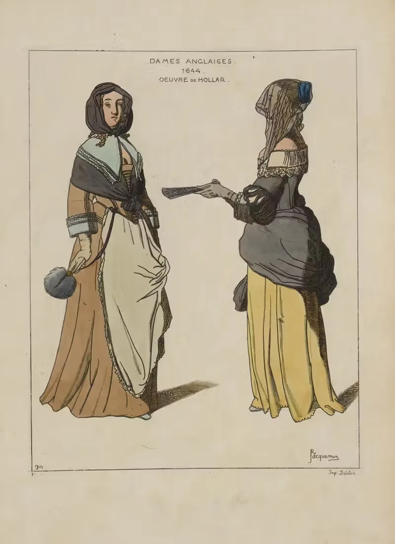 Английские дамы 1644. Произведение Холлара. by Рафаэль Жаккемен, 1869 — digital art print download