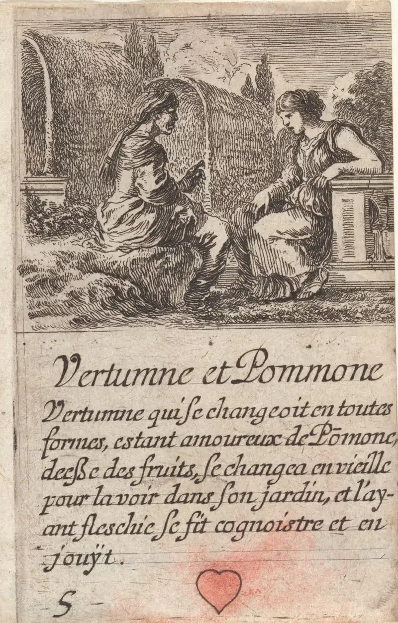 Vertumne et Pomone by Stefano Della Bella, 1601-1700 — digital art print download