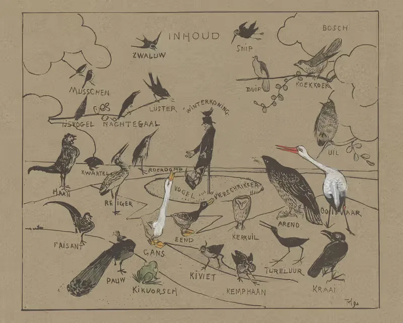 Verschillende vogelsoorten by Theo van Hoytema, 1892 — digital art print download