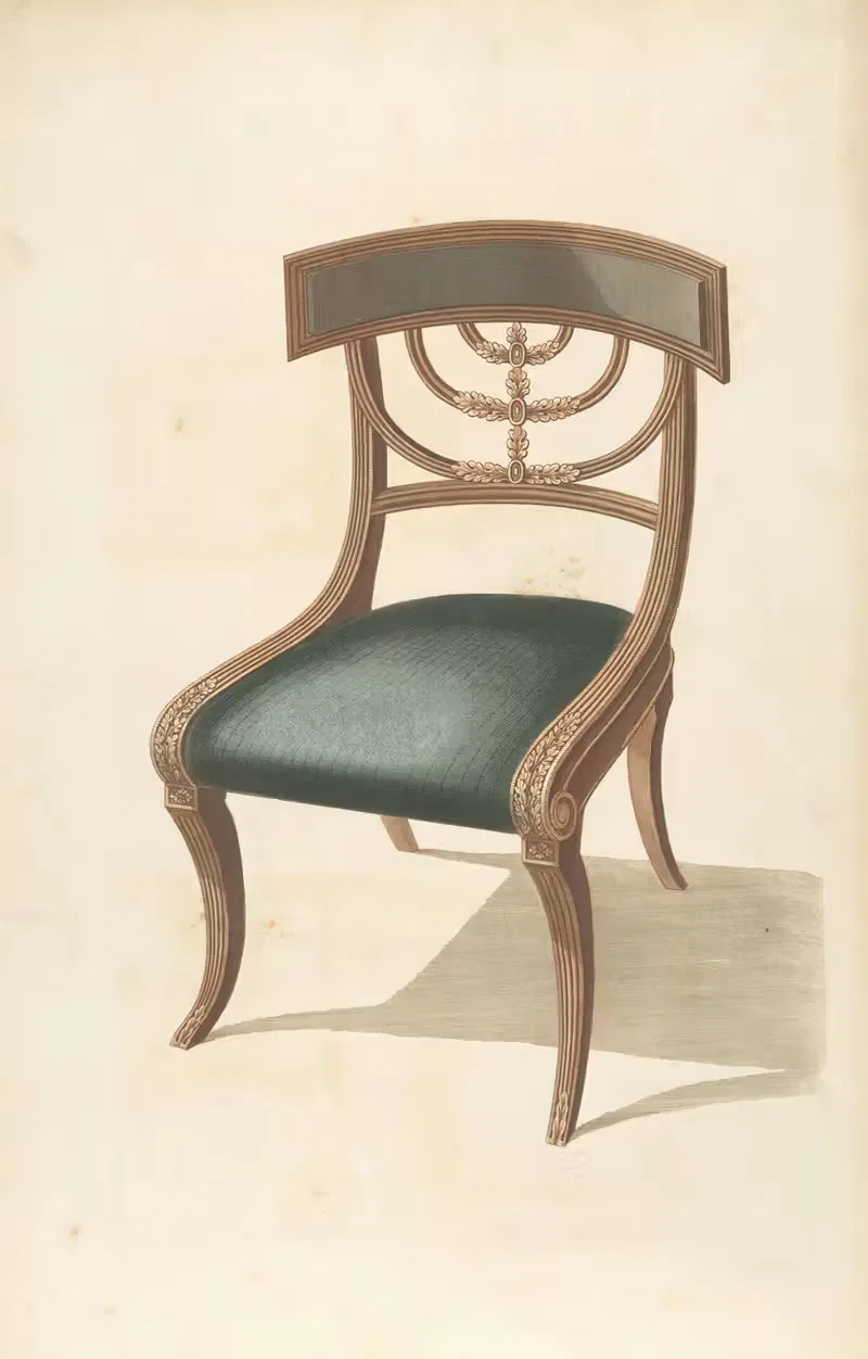 Стул с черной подушкой by Томас Шератон, 1805 - 1806 — digital art print download