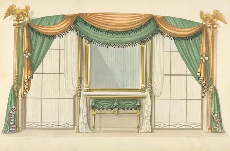 Зеленая и золотая драпировка by Томас Шератон, 1805 - 1806 — digital art print download