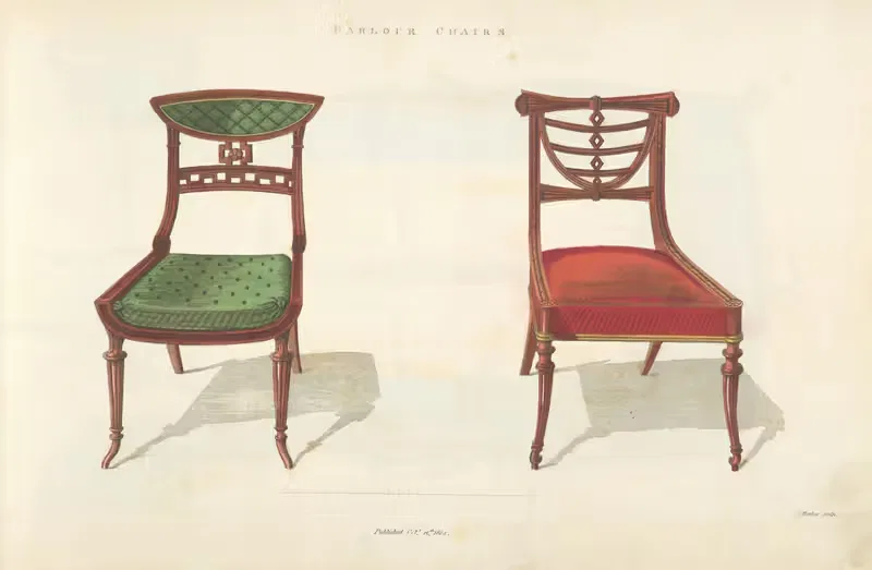 Parlour chairs. by Thomas Sheraton, 1805 - 1806 — digital art print download