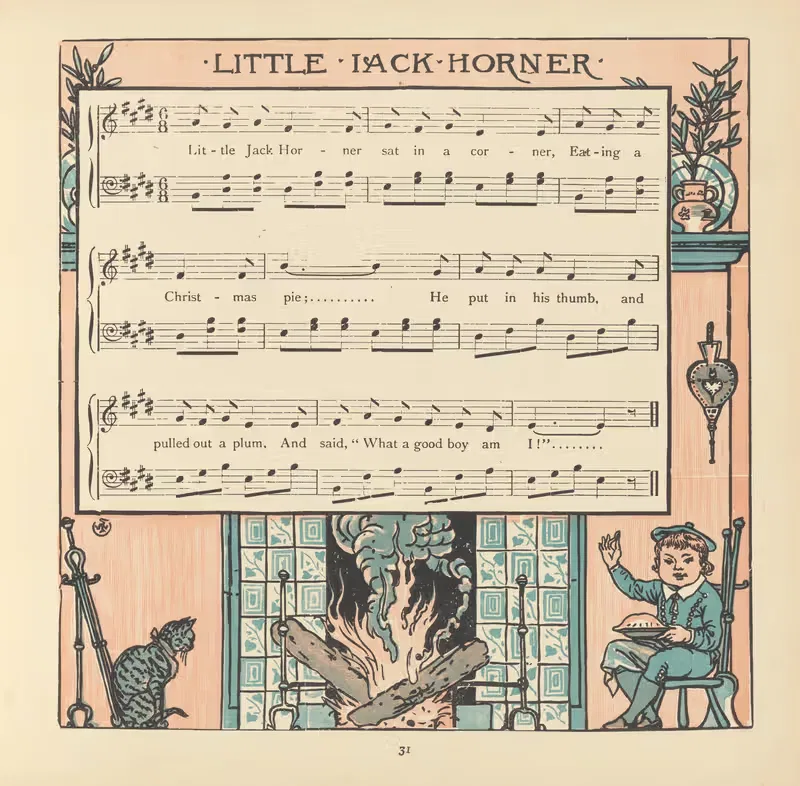 Little Jack Horner by Walter Crane, 1876 — digital art print download