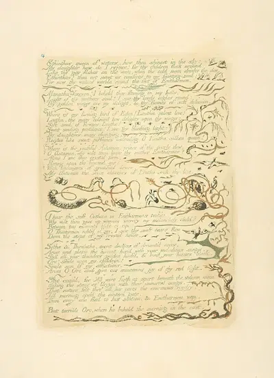 Ethinthus queen of waters,…. by William Blake, 1794 — digital art print download