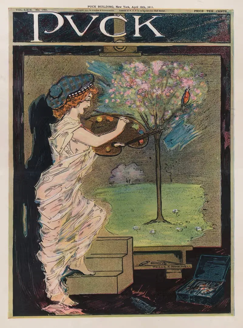 Мисс Весна, художник by Фрэнк Артур Нанкивелл, 1911 — digital art print download