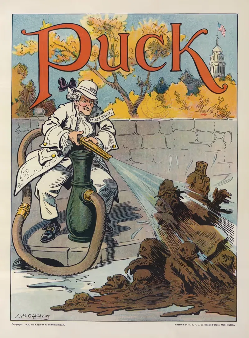 Give the town a good flushing out. It needs it. Хорошо промойте город. Ему это нужно by Луи Глакенс, 1909 — digital art…