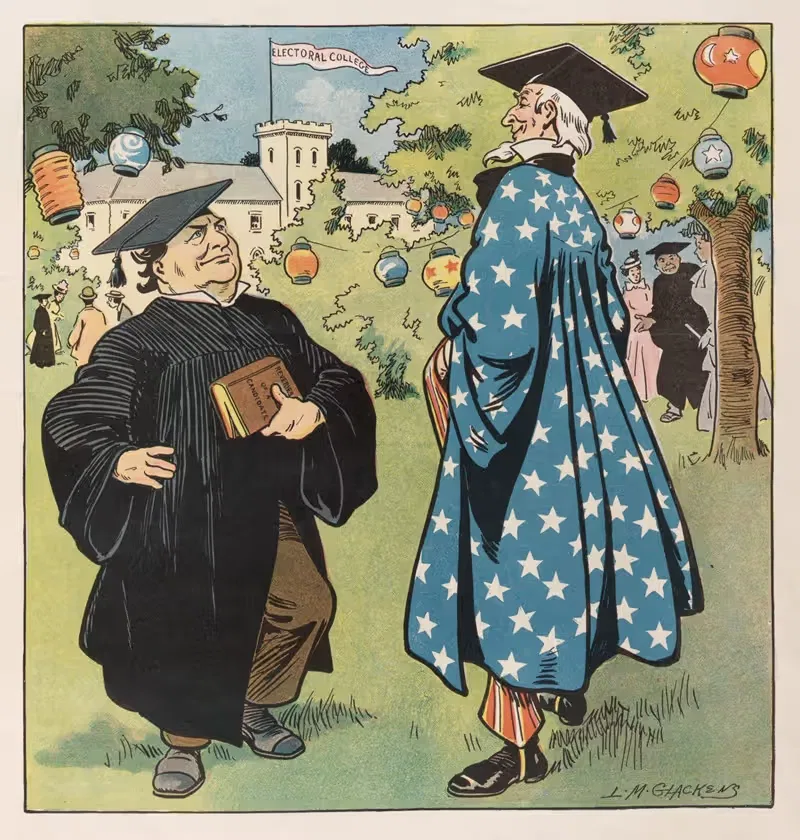 На кампусе избирательного колледжа by Луи Глакенс, 1907 — digital art print download