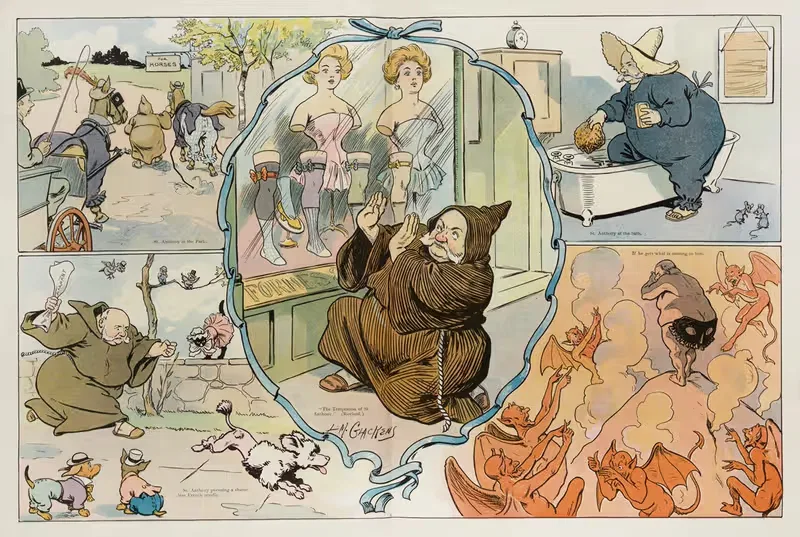 Святой Антоний Комсток, деревенская неприятность by Луи Глакенс, 1906 — digital art print download