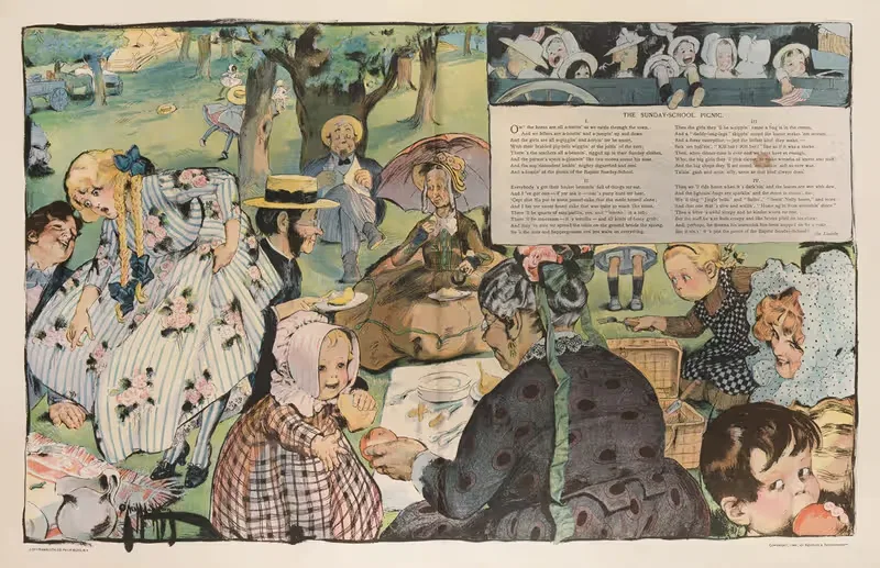 Пикник воскресной школы by Роза Сесил О'Нил, 1900 — digital art print download