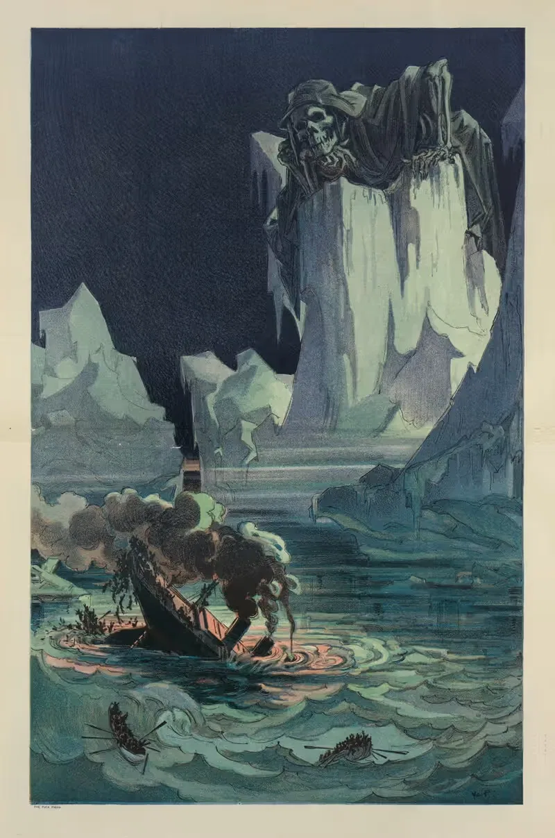 Роскошь против спасательных шлюпок by Удо Кепплер, 1912 — digital art print download