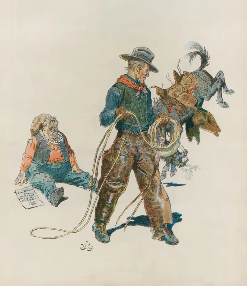 На политическом ранчо by Уилл Кроуфорд, 1913 — digital art print download