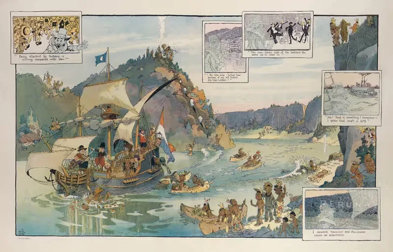 С Хадсоном вверх по Хадсону by Уилл Кроуфорд, 1909 — digital art print download