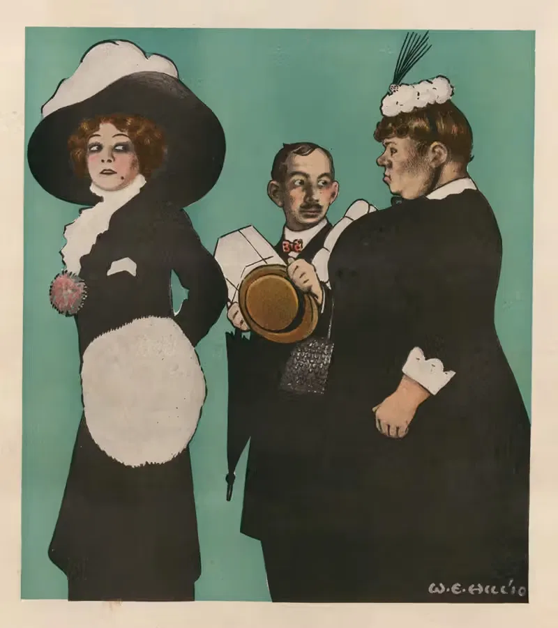 Она упала или была на... by Уильям Эли Хилл, 1910 — digital art print download