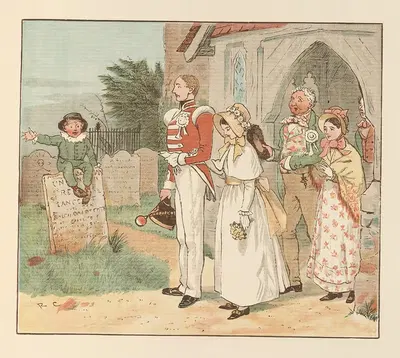 Лиса прыгает через ворота пастора Пл.5 by Рэндольф Колдекотт, 1887 — digital art print download