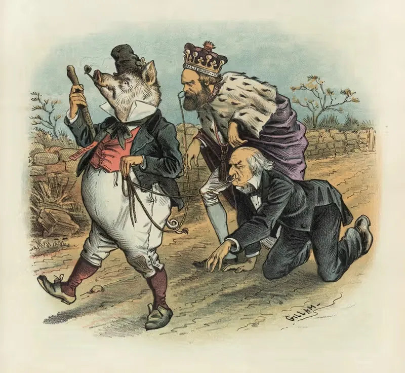У свиньи есть влияние by Бернхард Гиллам, 1885 — digital art print download