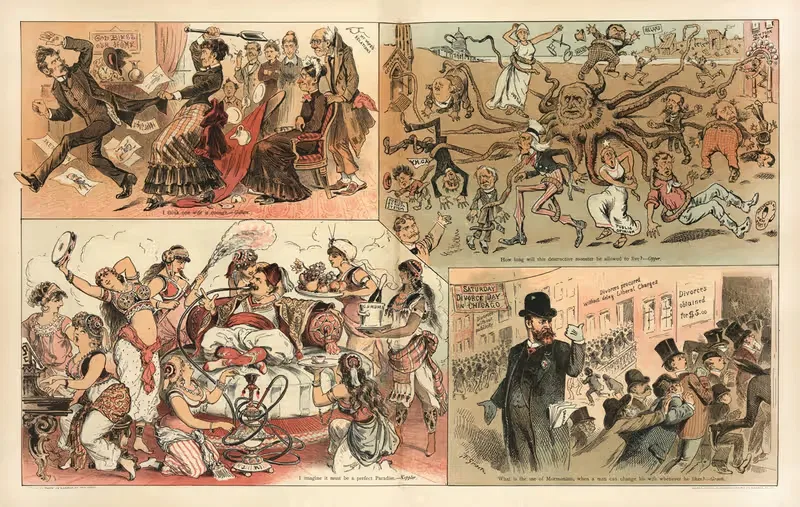 Отчаянная попытка решить мормонский вопрос by Фредерик Бурр Оппер, 1884 — digital art print download