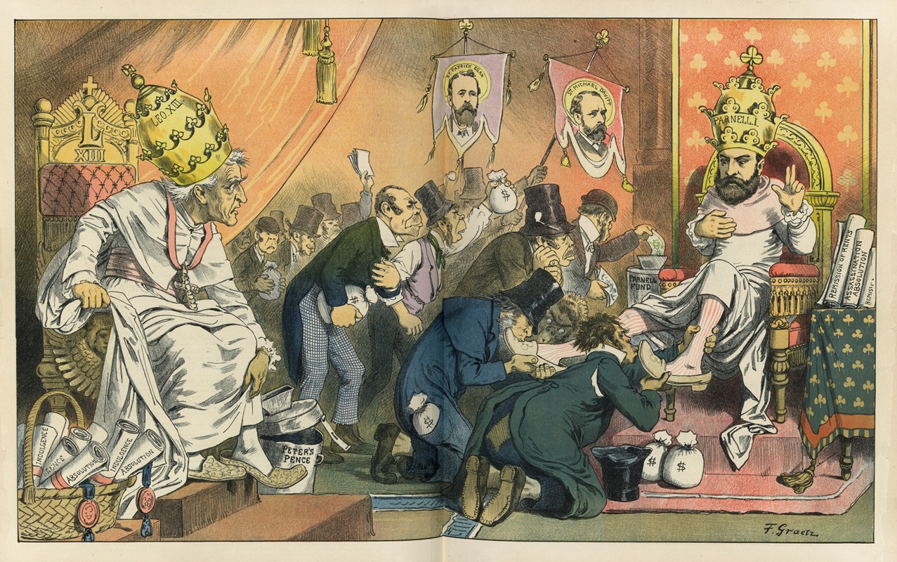Бойкот Папы by Фридрих Грец, 1883 — digital art print download