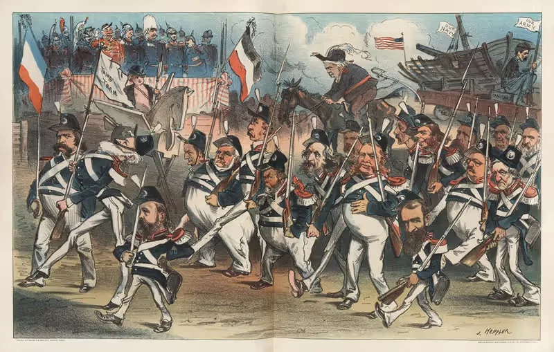 Puck's own Yorktown celebration — Joseph Ferdinand Keppler