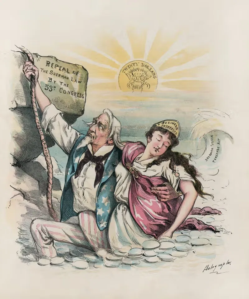 Out of the silver flood! — Louis Dalrymple