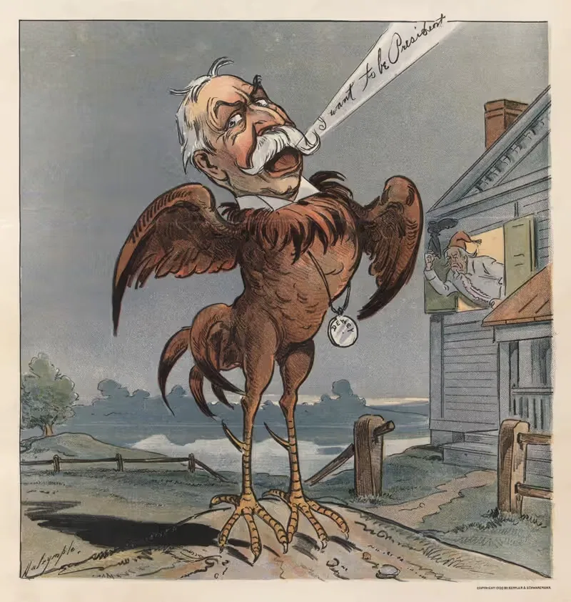 The cock that crowed too soon — Louis Dalrymple