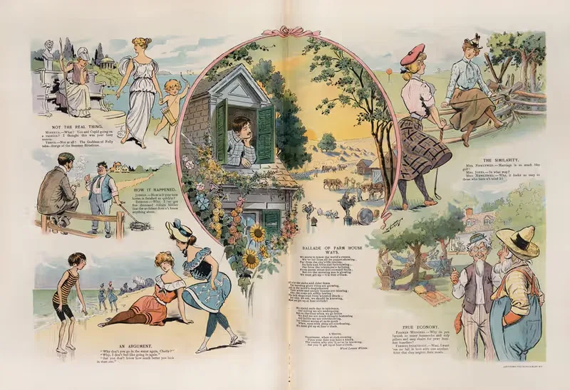Puck's summer salad by Samuel Ehrhart, 1902 — digital art print download