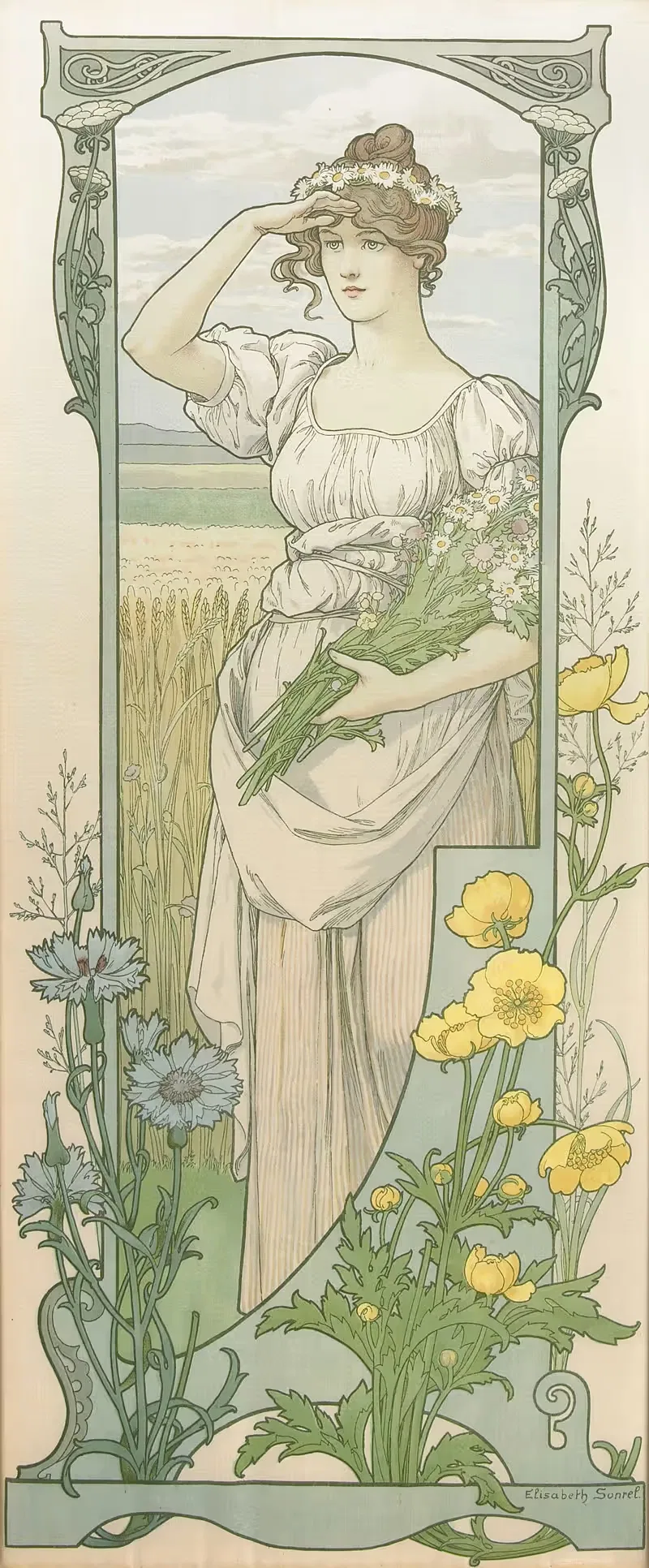 Полевые цветы by Элизабет Сонрель, 1903 — digital art print download