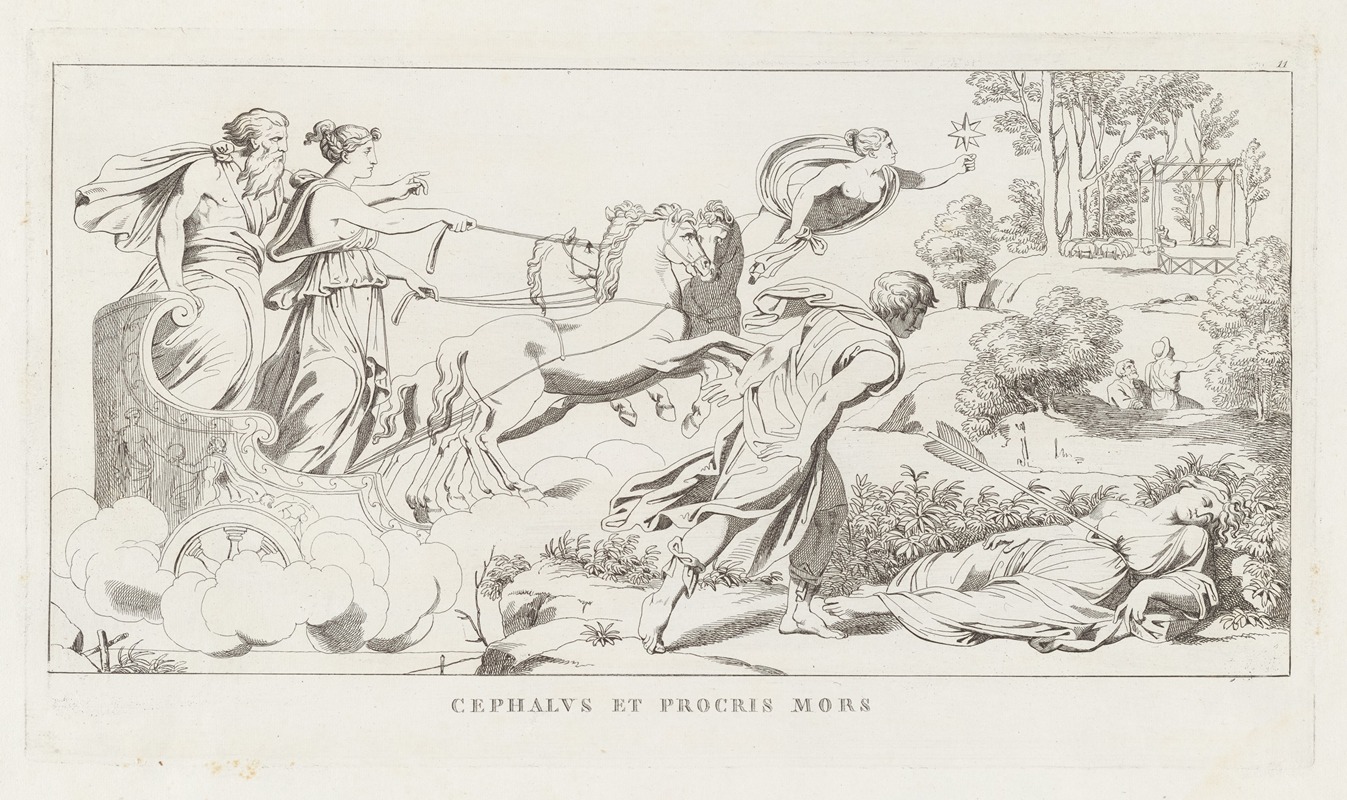 Cephalus et Procris Mors by Джулио Романо, 1825 — digital art print download