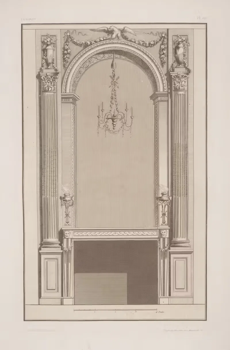 Design for a mantelpiece and arched wall niche — André-Charles Boulle
