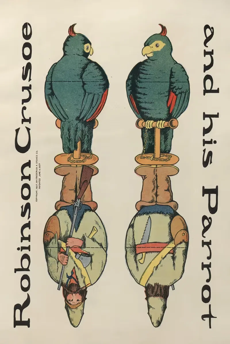 Робинзон Крузо и его попугай by М.А. Глен, 1907 — digital art print download