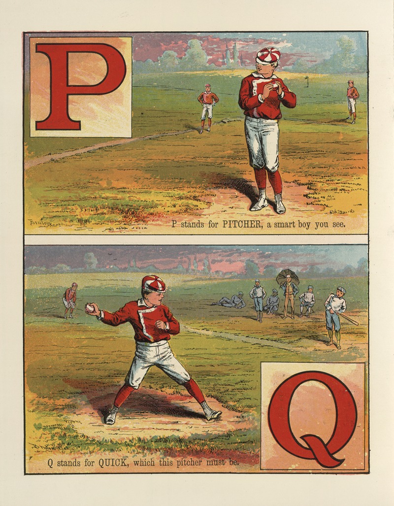 Baseball A B C Pl.10 by McLoughlin Bros, 1885 — digital art print download