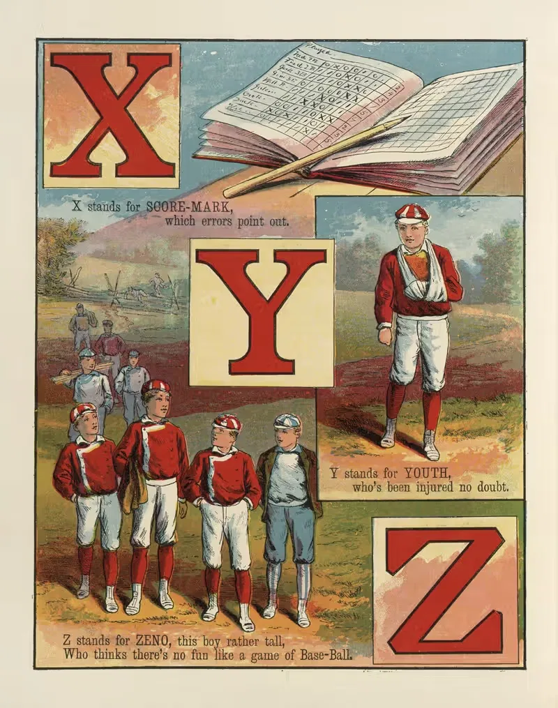 Бейсбол А Б С by Братья Маклафлин, 1885 — digital art print download