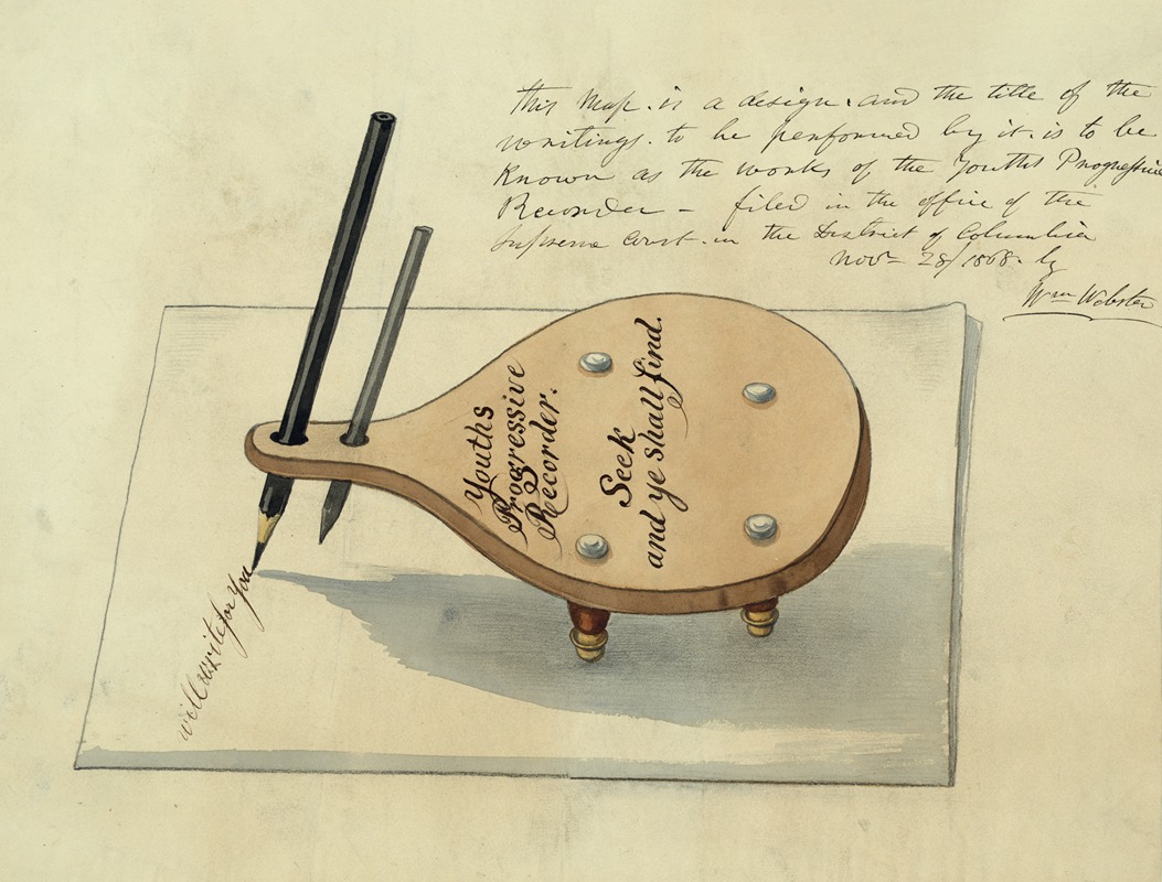 Youths progressive recorder by William Webster, 1868 — digital art print download