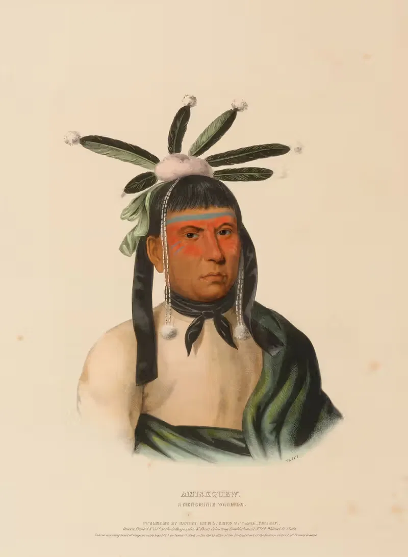 Амисккью. Воин Меномини by Чарльз Берд Кинг, 1843 — digital art print download