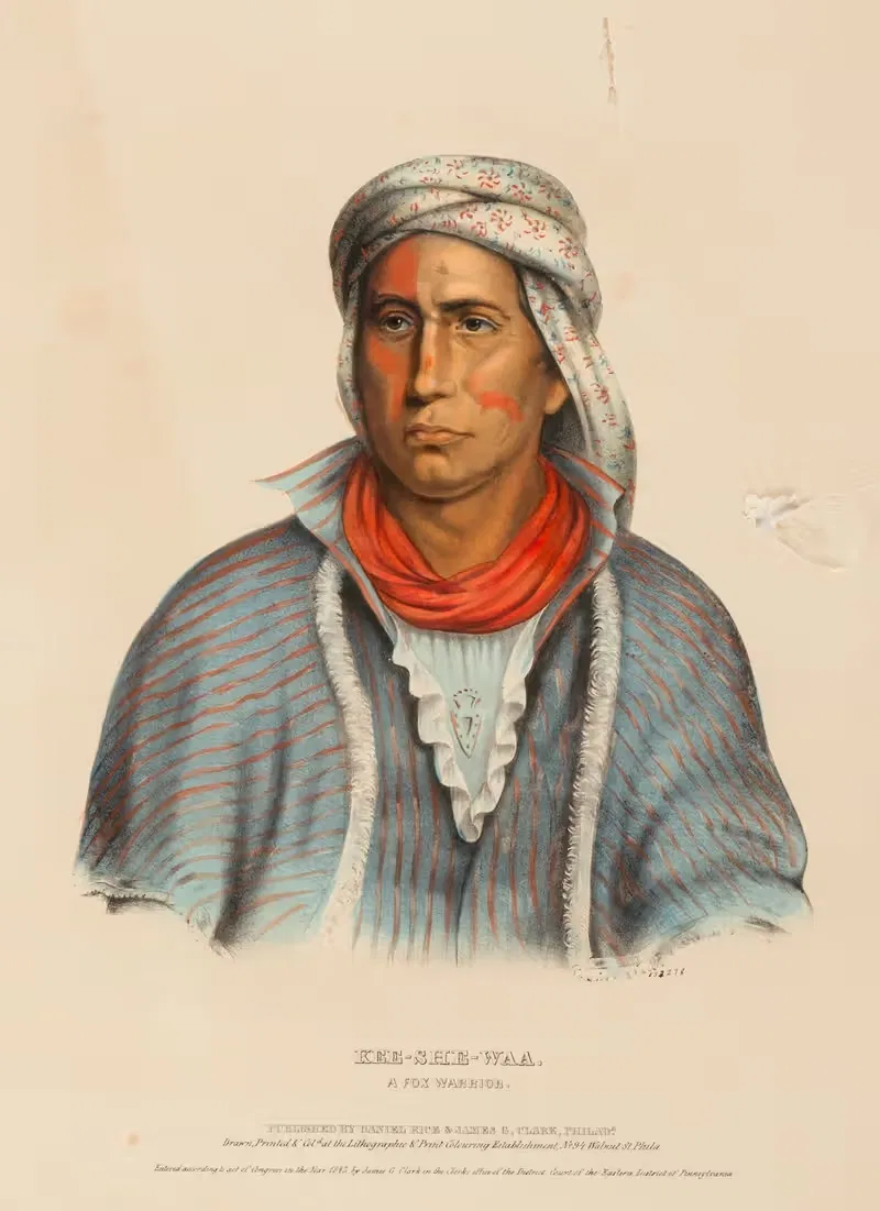 Kee-She-Waa. A Fox Warrior by Charles Bird King, 1843 — digital art print download