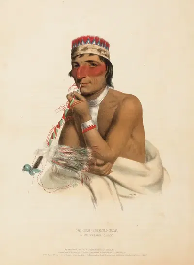 Ва-Эм-Боеш-Каа. Вождь Чиппевай by Чарльз Берд Кинг, 1838 — digital art print download
