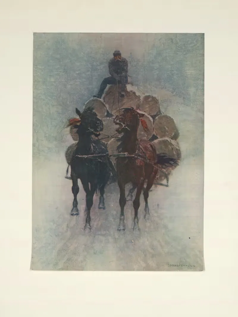 Перевозка бревен к реке by Фредерик Ремингтон, 1907 — digital art print download