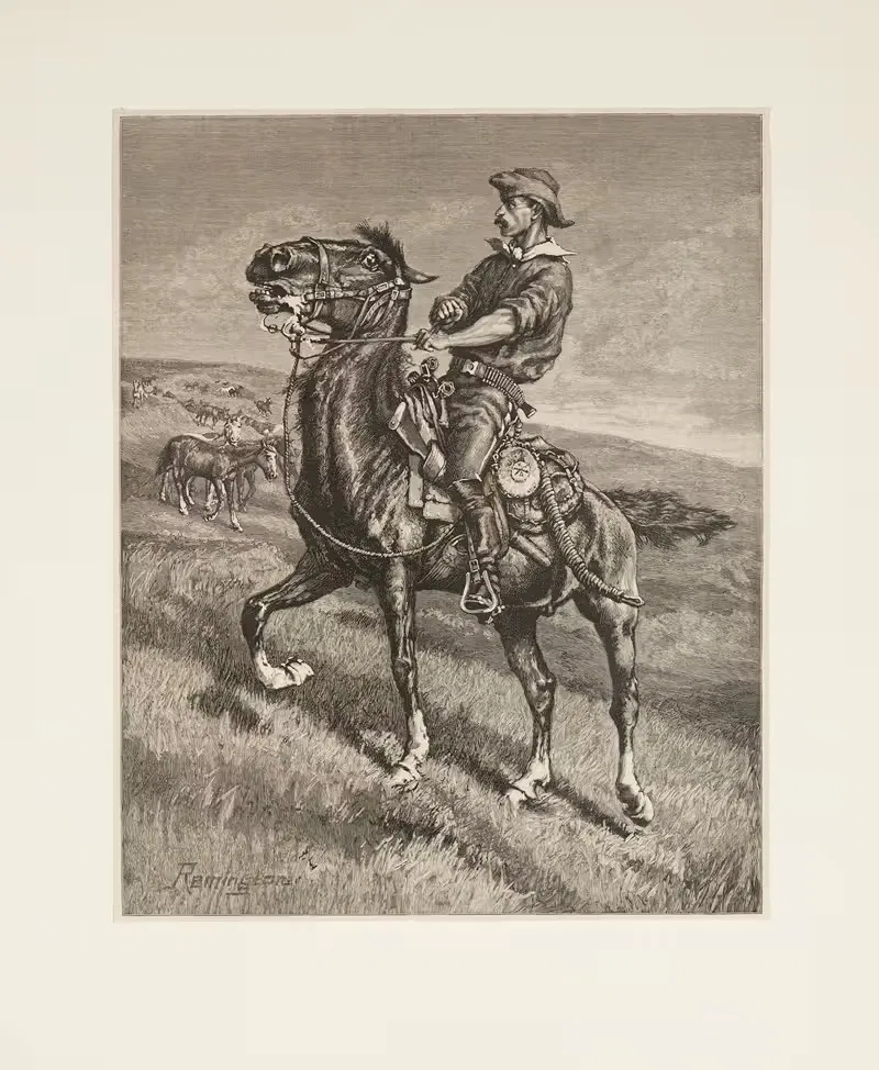 Входя из ночного стада by Фредерик Ремингтон, 1886 — digital art print download