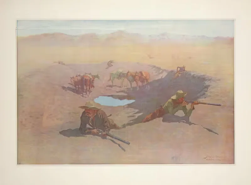 The Fight for the Water Hole — Frederic Remington