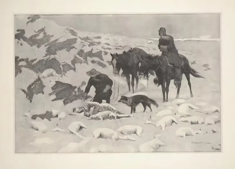 Замерзший пастушонок by Фредерик Ремингтон, 1900 — digital art print download